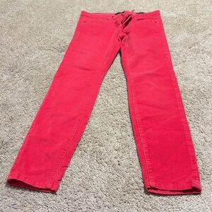 BDG Red Corduroy Ankle Cigarette Pants 28x30